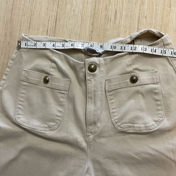 Ophelia Roe Women’s Pants Wide Leg Button Detail Size 16 Beige - Picture 5 of 6